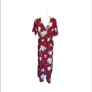 Maxi Dress • Maroon with cream flowers